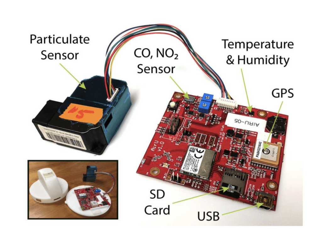 Components inside the air sensors.